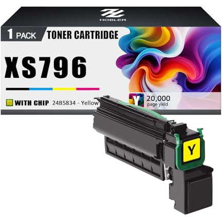 hawrum XS796 Toner Cartridges Compatible for Lexmark 24B5834 Yellow Toner Cartridge Work for Lexmark XS796de XS796dte Printers
