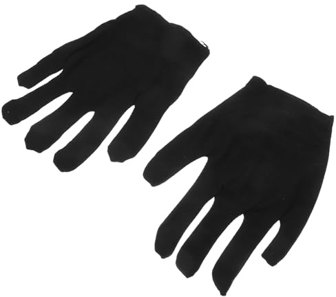 TOBBOMEY 6 Pairs Black Thick Cotton Work Gloves for Men Women Anti-slip Palm Grip Breathable Industrial Labor Protection Gloves for Jewelry Inspection Cutting Moisturizing and Precision