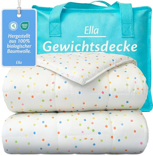 Ella Manta de Peso para Niños, 3,2 kg, 100x150 cm - De Lunares