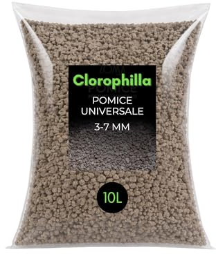 Clorophilla Pomice Universale 3–7 mm – Inerte Naturale per Piante – Substrato Drenante e Aerante – Uso per Vasi, Rinvasi e Coltivazione (10 Litri)