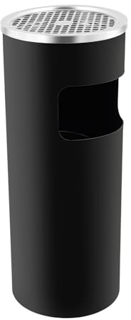 Wiefiche Standaschenbecher 15L, Edelstahl-Mülleimer mit Aschenbecher, herausnehmbarer Abfalleimer, Edelstahl Aschenbecher für Draussen, Multifunktionaler Standascher für Außenbereich, Gewerbe