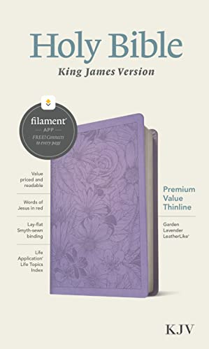 Holy Bible: King James Version, Garden Lavender, Leatherlike, Thinline Reference, Filament Enabled