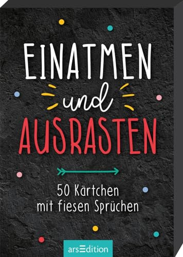 Einatmen und ausrasten: 50 Kärtchen mit fiesen Sprüchen | Lustiges Geschenk für Männer – 50 Anti-Stress-Spruchkarten mit Humor