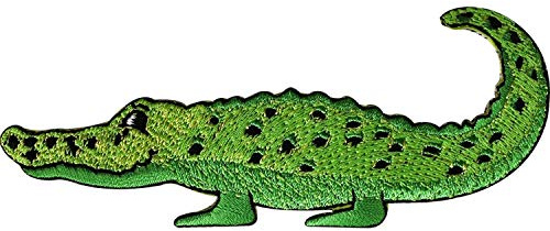 Alligator-Krokodil-Aufnäher, zum Aufbügeln oder Aufnähen, bestickt, Tierapplikation