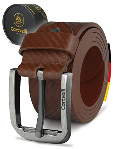 Cartvelli Premium Ledergürtel Herren Carbon - Made in Germany mit Geschenkbox - Echtleder Gürtel 40mm