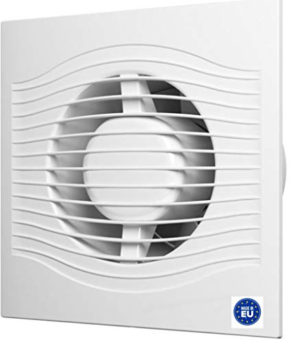Bricoloco Extractor de baño silencioso Silent 25 db. 16x16 cm 7,8 W 100 mm. Extractor renovador de aire de baños. Elimina condensación de vapor y renueva el aire. Extracción 90 m3/h (1)