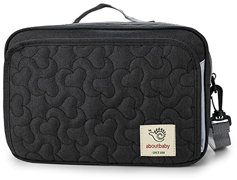 MOMIGO Baby Diaper Bag Stroller Bag - Diaper Caddy Tote Baby Stroller Bag for Diapers, Wipes & Toys (Black Flower)