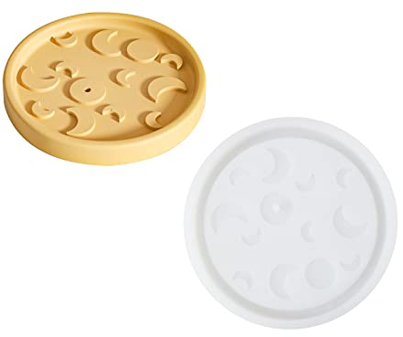 BOOWAN NICOLE Silikon Beton Räucherstäbchenhalter Formen Sonne und Mond Zement Aromatherapie Räucherstäbchenform DIY Dekoration Werkzeug (SH0913)