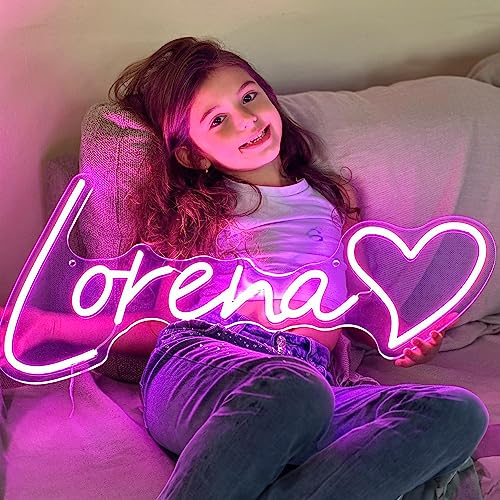 Custom Neon Signs, Personalized Dimmable Led Neon Lights Sign Customizable for Wall Decor Wedding Birthday Party Gift Bedroom Bar Shop Name Logo Neon Lights