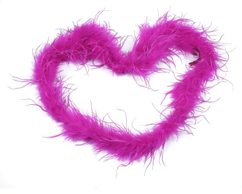 Asudaro Boa für Damen und Mädchen, Feather Boas Straußenfeder Streife Federn 2m Turkey Feather Trim DIY Boa Natürliche Truthah Feder-Boa für Fancy Dress Party Cosplay Kostüm Dekorationen Rosenrot
