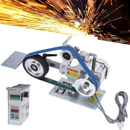 DPLXFPP 550W Desktop Sander Grinder 30 * 1in Belt Fixed Angle Sharpening Polishing Machine, Forward and Reverse Rotation,Vertical and Horizontal Stepless Speed Household Brushless Belt Machine