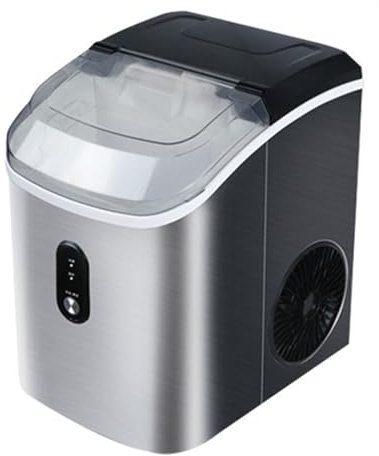 Machine à glaçons en acier inoxydable, machine à glaçons rapide 15 kg/24 h, glace prête en 6 à 8 minutes, machine à glaçons silencieuse et portable pour la maison, la cuisine et le bureau