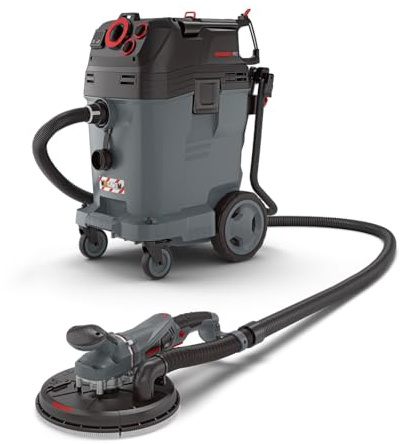 MENZER Dustfree Sistema di Levigatura Secco TBS 225 PRO + VCM 550 PRO | Levigatrice per Muri, Aspiratore Industriale Umido e Secco