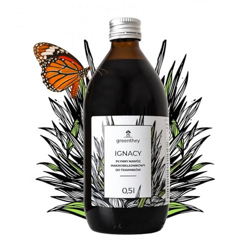 Greenthey Concime Liquido per Prati - Per una Superficie di 200 m² | azoto, acidi umici e microelementi | Crescita, manto erboso folto e prato sano | 0,5 Litri