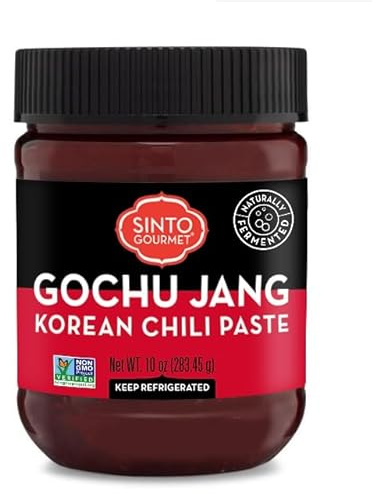 Sinto Gourmet Gochujang, Korean Red Hot Chili Paste, Sauce, Condiment, Gluten Free, No Added Sugar, Vegan, No Preservatives, non-GMO, No Soy, 10 oz :