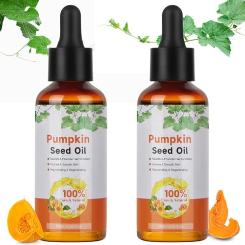 BUTBU Pumpkin Seed Oil 60ml, 2 Stück Kürbiskernöl Haare, Hair oil Für Stimuliert Haarwachstum, Haaröl Wachstum, hair growth oil für Die Reparatur Von Trockenem, Geschädigtem Haar Und Schuppen Lindern