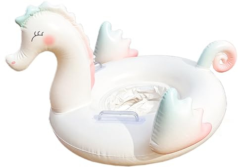 Weißer Schwan, Seepferdchen, Schwimmring für Erwachsene, Baby, aufblasbares Schwimmdach für Schwimmbad, Schwimmring, Schwimmring, Schwimmer, geeignet für Babys, für Pool, Garten, Fluss, Partys