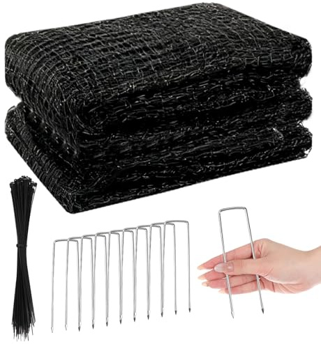 4m x 10m Heavy Duty Garden Netting, 1.5cm Hole Mesh Bird Netting with 50 Cable Ties & 10 Ground Pegs, Anti Bird Deer Cat Net for Protecting Fruit Trees, Vegetables, Plants, Lawn Edges and Pond