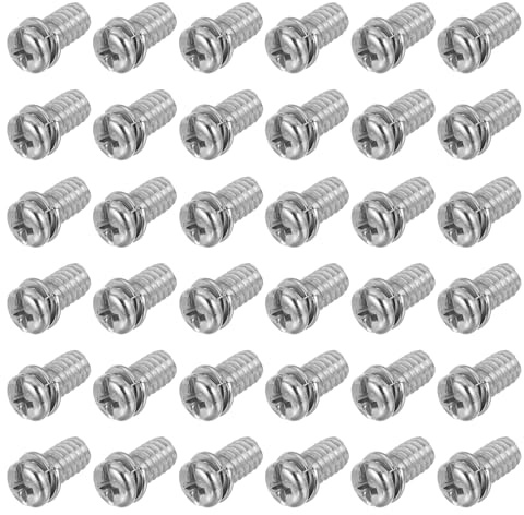 PATIKIL 50Pcs Viti Per Pale Di Ventilatore Da Soffitto, 1/4-20 x 1/2 Acciaio Al Carbonio Testa Phillips Con Rondella Per Motore Ventilatore Da Soffitto Illuminazione, Argento