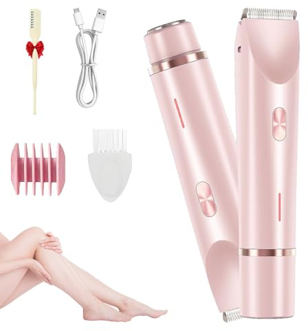 Rasoi for La Zona Pubica, For La Bellezza Delle Donne, For Gambe E Braccia, USB, For La Cura Intima, Rosa, Con Lame in Ceramica, Impermeabili, Con Doccia, Durata Di 90 Minuti, Ricarica Rapida(Pink)