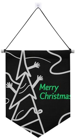Cartel de tela colgante minimalista de Feliz Navidad con barra telescópica, decoración de fiesta para interiores y exteriores