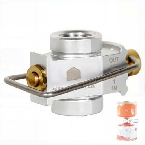 Gas Canister Refill Adapter with Adjustable Valve & Pressure Release Button | Lightweight Foldable & Portable Gas Adapter Transfer for Camping Hiking Outdoor Fuel Saving Refillable Canister Connector