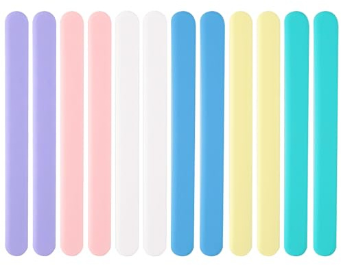 Fatiya 12 Pieces 6.3 Silicone Stir Sticks for DIY Crafts, Reusable Paint Mixing Sticks, Silicone Resin Stirring Tools for Epoxy, Liquid, Paint, Wax, Making Glitter Tumblers Cups (6 Colors)