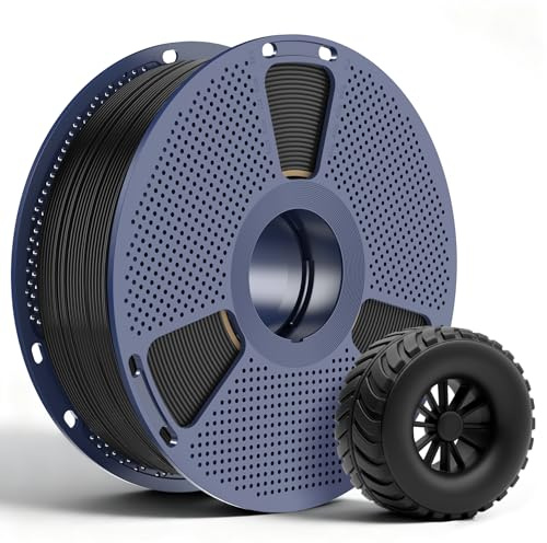 SUNLU TPU 3D Druck Filament 1.75mm, Industrietaugliches 95A TPU, Verschleißfest, Flexibel, Hochelastisch und Reißfest, Einfach druckende TPU Filament, Maßgenauigkeit ±0.03mm, 1kg Spule Schwarz