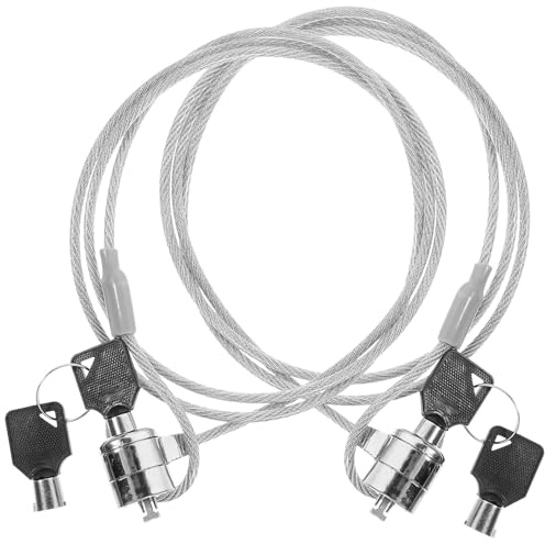 MUELODSIC Kit De Cerraduras De Seguridad para Portátiles Cable De Bloqueo De 1,2 Metros, para Uso Exteriores y Oficina, Compatible Portátiles y Tabletas, Color Negro, 2 Juegos