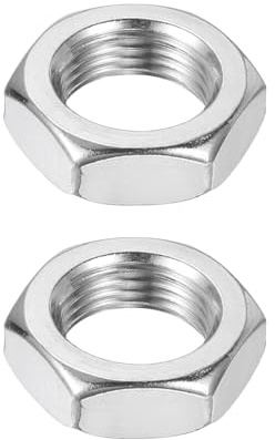 QUARKZMAN M18x1,5mm Sechskantmuttern, 2 Stück 304 Edelstahl metrische Feingewinde-Sechskantmuttern Verbindungselemente 27mm/1,06 Breite, 9mm/0,35 Höhe für Maschinenbau Automotive
