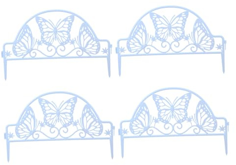NUOBESTY 4 pezzi Recinzione da Giardino in Plastica Bianca Steccato Ornamentale Pratico per Fioriera Cortile Prato Facile da Installare e Riutilizzabile Decorazione Esterna Elegante e