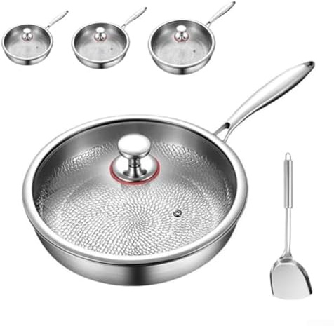 Lot de 26 poêles à frire en titane non revêtues pour une cuisson polyvalente compatible avec induction