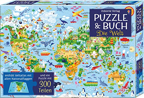 Puzzle und Buch: Die Welt
