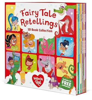 Fairy Tale Retellings by Red 10 Picture Book Box Set - Wonky Wolf, Goldieshots, Jack and the Baked Beanstalk & More - Funny Twisted Fairy Tales - Illustrated Gift Set