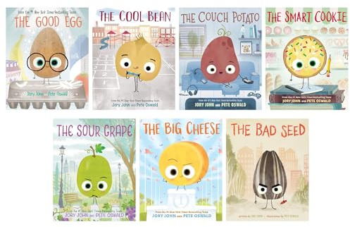 Jory John – 7 Book Collection Set: (The Big Cheese, The Sour Grape, The Smart Cookie, The Couch Potato, The Cool Bean, The Good Egg & The Bad Seed)