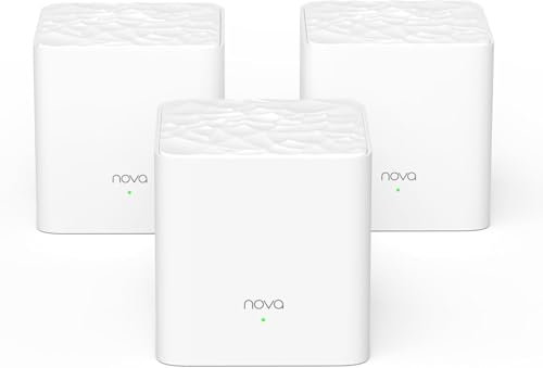 Tenda Nova MW3-3 Mesh WiFi System - Up to 3500 sq.ft. Whole Home Coverage, WiFi Router and Extender Replacement, AC1200 Mesh Router for Wireless Internet, Works with Alexa, Parental Controls, 3-pack