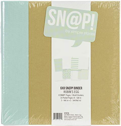 Simple Stories 13304 Snap Binder 6X8 Robins, Huevo de Robin, talla única