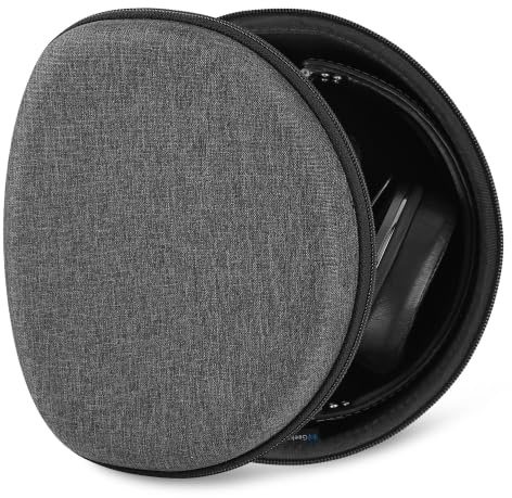 Geekria Shield Headphones Case Compatible with Sennheiser HD 450BT/400S, MOMENTUM 3/2, Replacement Hard Shell Travel Carrying Bag with Cable Storage (Dark Grey)