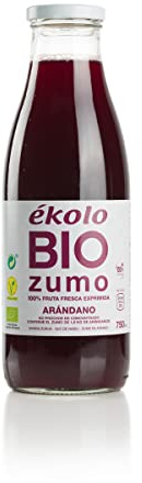 Zumo de Arándanos, Ecológico 100% Exprimido, 6 Botellas x 750 ml., 4.500 ml
