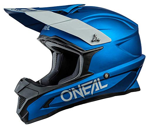 O'NEAL | Motocross-Helm | MX Enduro Motorrad | ABS-Schale, , Lüftungsöffnungen für optimale Belüftung und Kühlung | 1SRS Helmet Solid | Erwachsene | Blau | Größe M