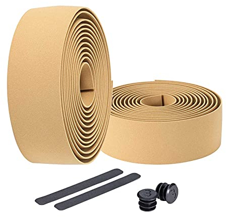 BBB Cycling Fahrrad Lenkerband Rutschfest und Stoßdämpfend für MTB Rennrad und Urban Cycling Inkl. Abklebeband und Lenkerstopfen RaceRibbon BHT-01, 200 x 3 cm