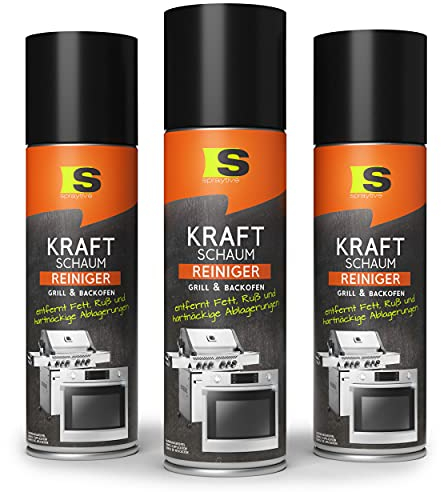 Spraytive Lot de 3 sprays de nettoyant pour barbecue et four de 500 ml - Avec mousse puissante - Nettoie sans chauffage au bout de 2 minutes - Nettoyage facile de la grille, du four et autres.