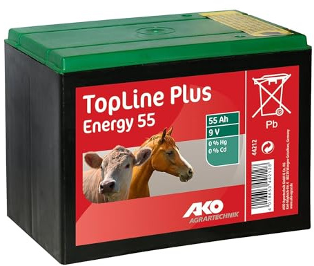 ESTO Batterie à sec 9 V 12 V Zinc Carbone 55 Ah 90 Ah 130 Ah pour électrificateurs de clôture électrique, réseau électrique, clôture de pâturage, pile saline batterie 55 Ah