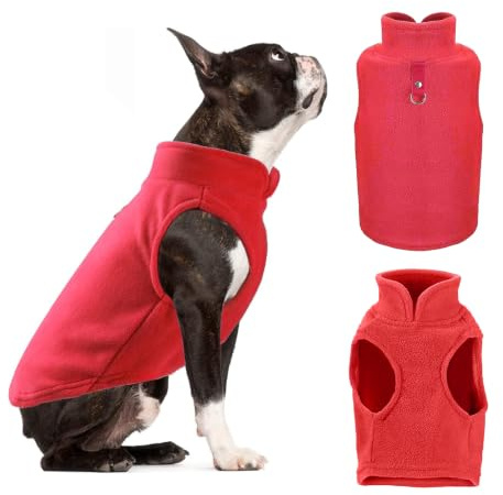 PETCUTE Hundemantel Hundepullover,Wintermantel,Haustier Kleidung Hundejacke für Kleine Mittlere Große Hunde,Hundeweste Warm Hund Mantel mit Gurtloch,Ideal für den Winter,Weiche Fleece-Weste