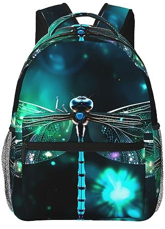 EVANEM Student Seesack, Mode Gedruckt Wasserdicht Casual Rucksack, Bunte Happy Birthday Cupcakes 14 Zoll Laptop Rucksack mit seitlichen Netztaschen für Schule, Arbeit, Reisen, Wandern, Galaxy Tier