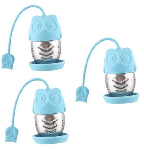 Zerodeko 3stücke Edelstahl Tee-infuser Mit Silikon-owl-design Wiederverwendbares Teesieb Für Kreatives Teetrinken Und Leicht Zu Reinigen Für Teetassen Und Teeschalen