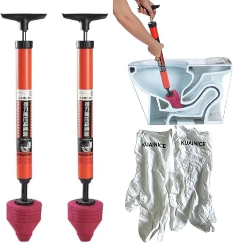 High Pressure Toilet Unblock a Shot,Heavy Duty Toilet Unblocker Plunger,Drain Clog Remover,Floor Drain,Clogged Pipe(3PCS)