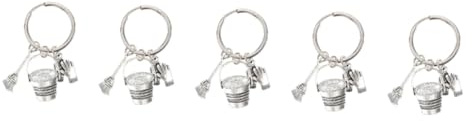 4 Pièces Balai Porte-Clés Nettoyage Porte-Clés À Pendentif Porte-Clés En Métal À Main Suspendus Décoration Seau En Métal Balai Porte-Clés Cotillons Porte-Clés Décor