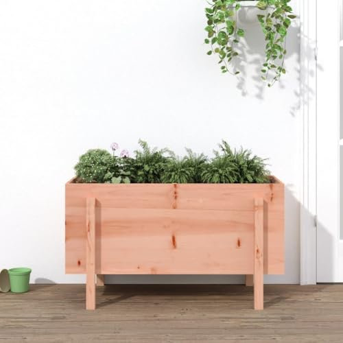 DYRJDJWIDHW bac Plastique rectangulaire,Grand Pot de Fleur Exterieur XXL,Lit surélevé de Jardin 101x50x57 cm Bois Douglas massifConvient pour Les patios, Les balcons et Les Jardins