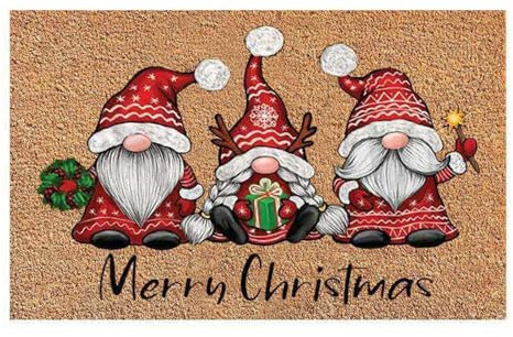 Aizuoni Fußmatte Weihnachten, Weihnachtsteppich Fußmatten, Fußabtreter Außen, Fußmatte Kokos, Weihnachten Weihnachtszwerg Fußmatte Lustige Fußmatte Rutschfeste Haustürmatte Design Türmatte 60 X 40 Cm